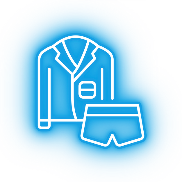 Neon blue pajama set icon