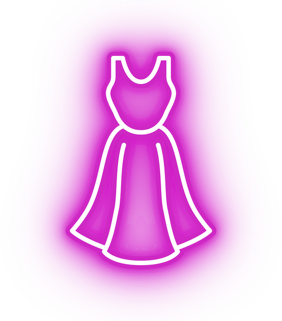 Neon pink dress icon